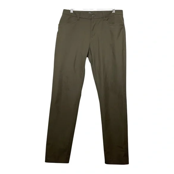 Men’s Vuori 5-pocket meta pants in army green, size 32 - Picture 1 of 4